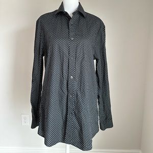 MICHAEL KORS SILK BUTTON UP SHIRT IN BLACK - M True size